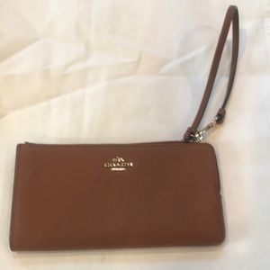 Coach leather wristlet wallet